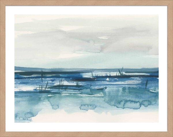 Bright Blue Marsh I - 5cm White Border