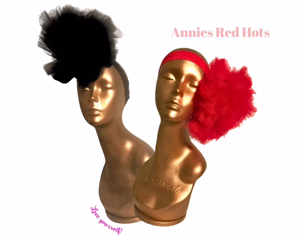 Handmade pom pom headband accessory for burlesque and bridal parties