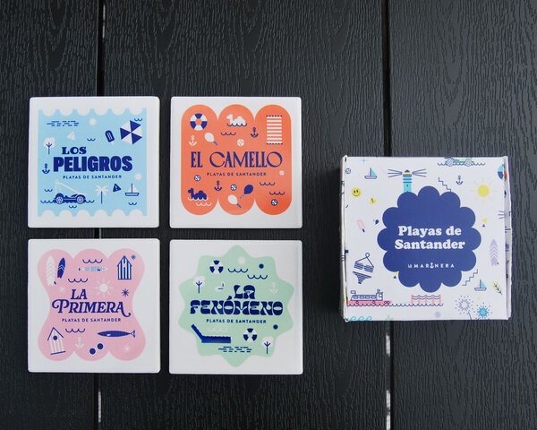 Posavasos FPPC "Playas de Santander" set de 4 - Imagen 7