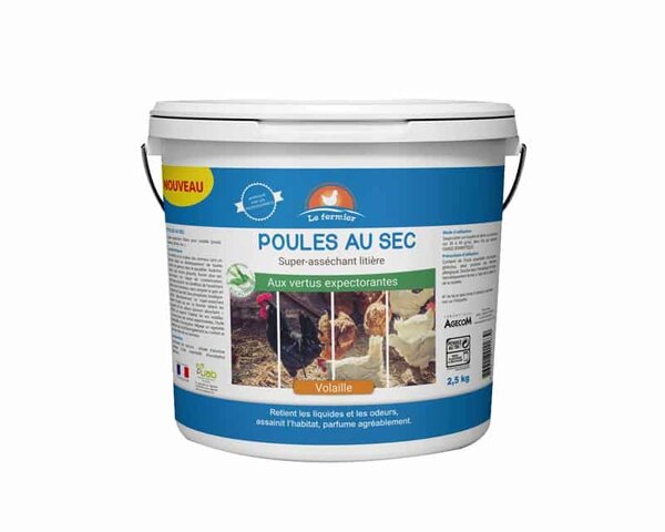 Le Fermier Poules Au Sec – Litière Asséchante pour Poulailler – 2,5 kg