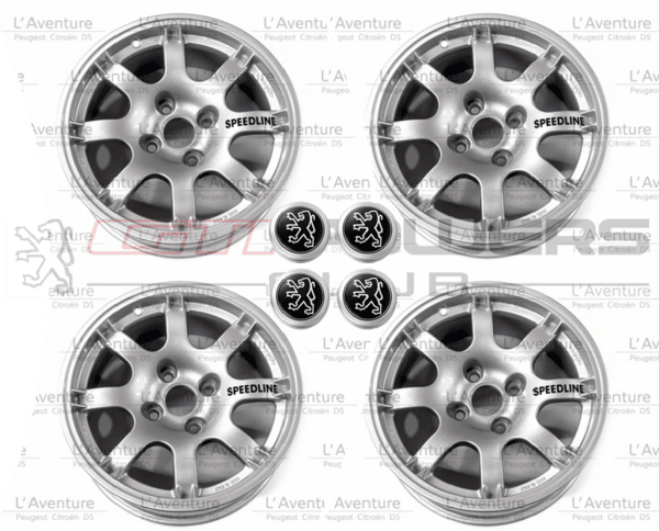 Pack Jantes SPEEDLINE PTS Silver 15¨ avec centres de roues
