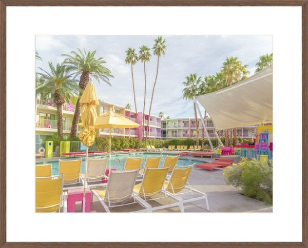 Poolside at the Saguaro Hotel - Palm Springs - 10cm Mount Board Box Walnut