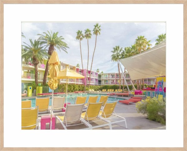 Poolside at the Saguaro Hotel - Palm Springs - 10cm Mount Board Box Natural
