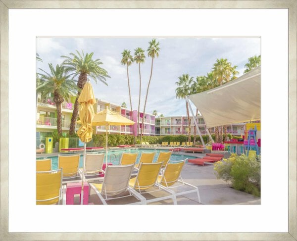 Poolside at the Saguaro Hotel - Palm Springs - 10cm Mount Board Med. Box Champagne