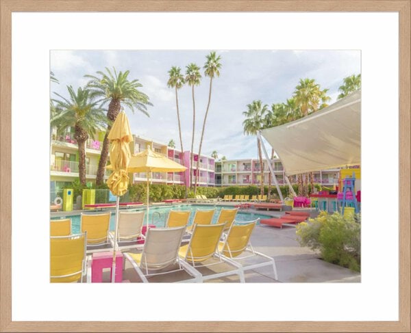 Poolside at the Saguaro Hotel - Palm Springs - 10cm Mount Board Lg. Box Natural