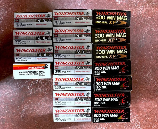 CARTUCCE WINCHESTER POWER-CORE/POWER-POINT 150GR - XP/E-TIP 180GR CAL. 300 WIN MAG