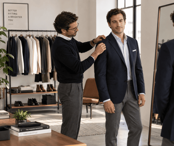 Men's complete personal styling package session with custom tailored clothing audit