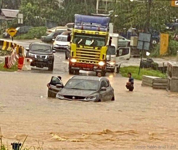 Proton X50 stuck in flood water