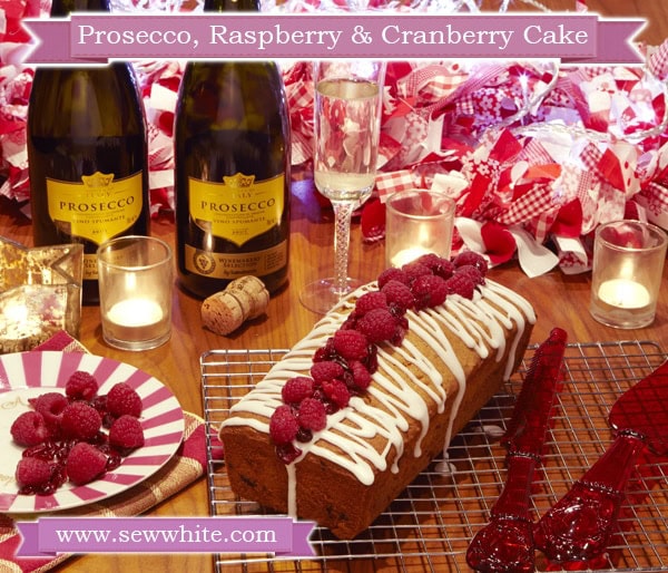 Sew White Sisley White Prosecco raspberry and cranberry Christmas cake 1