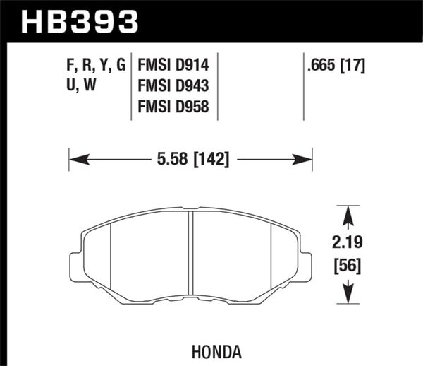 HB393G.665: HAWK DTC-60 Brake Pad Sets
