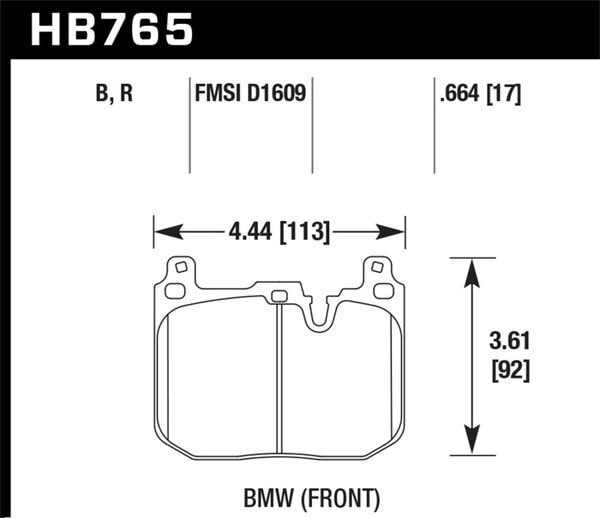 HB765G.664: HAWK DTC-60 Brake Pad Sets