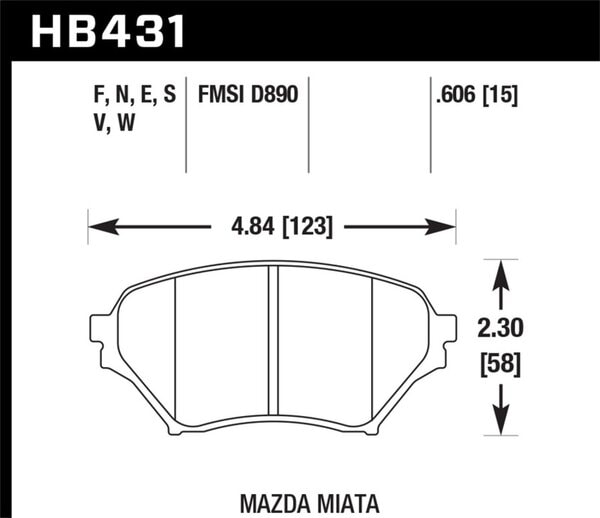 HB431G.606: HAWK DTC-60 Brake Pad Sets
