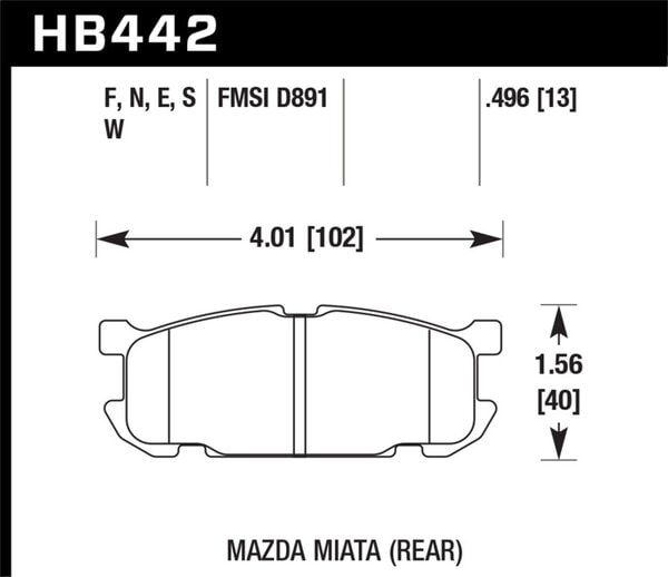 HB442G.496: HAWK DTC-60 Brake Pad Sets
