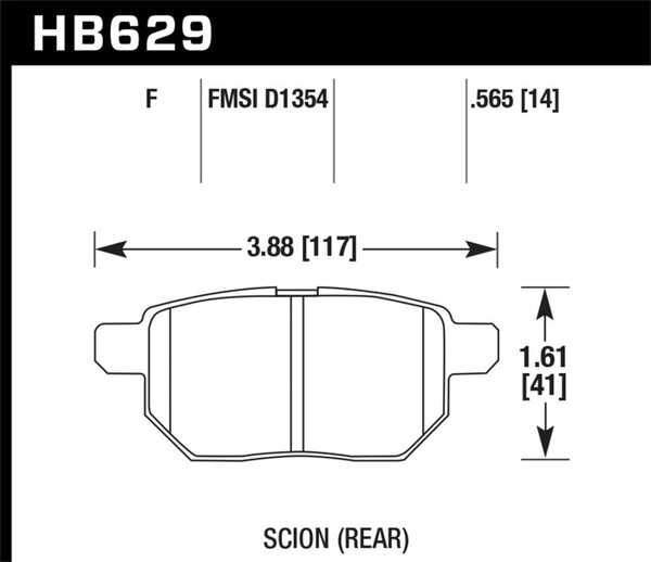 HB629B.565: HAWK HPS 5.0 Brake Pad Sets