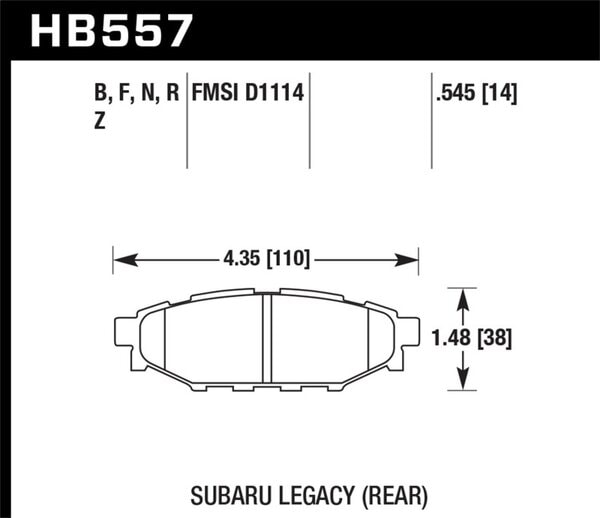 HB557B.545: HAWK HPS 5.0 Brake Pad Sets