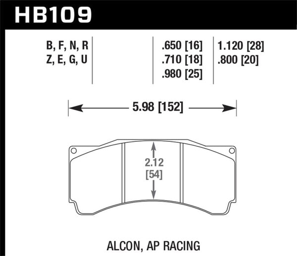 HB109F.710: HAWK HPS Brake Pad Sets