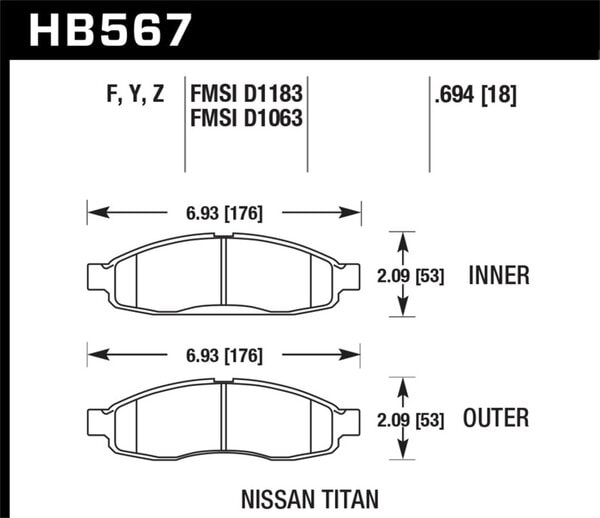HB567Y.694: HAWK LTS Brake Pads