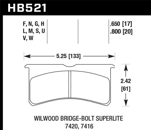 HB521D.650: HAWK ER-1 Brake Pad Sets