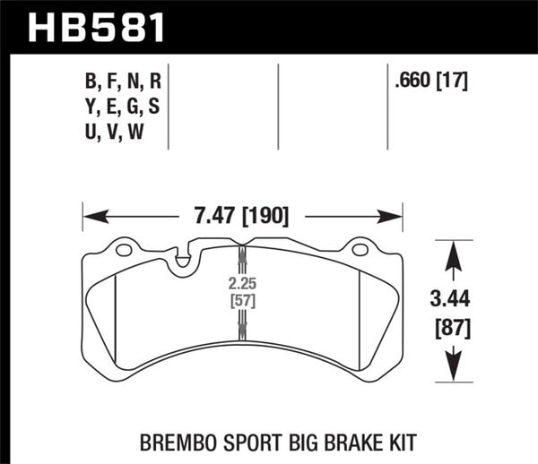 HB581U.660: HAWK DTC-70 Brake Pad Sets