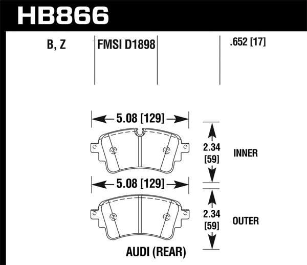 HB866Z.652: HAWK Ceramic Brake Pad Sets