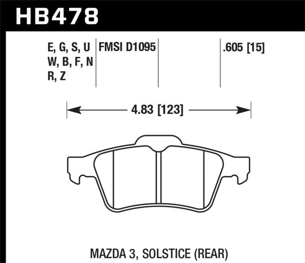 HB478W.605: HAWK DTC-30 Brake Pad Sets