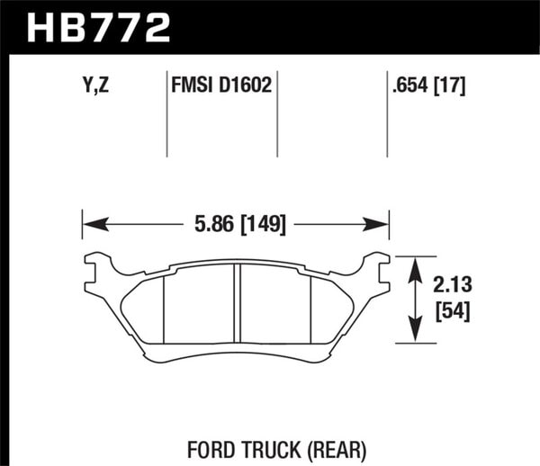 HB772Z.654: HAWK Ceramic Brake Pad Sets