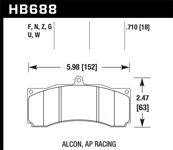 HB688B.710: HAWK HPS 5.0 Brake Pad Sets