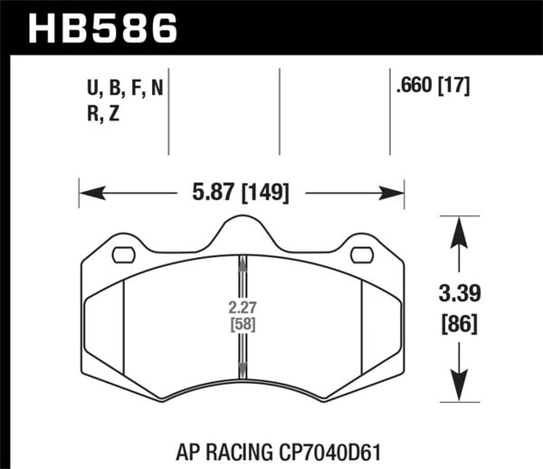 HB586N.660: HAWK HP+ Brake Pad Sets