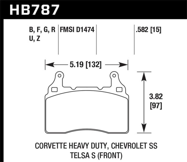 HB787G.582: HAWK DTC-60 Brake Pad Sets