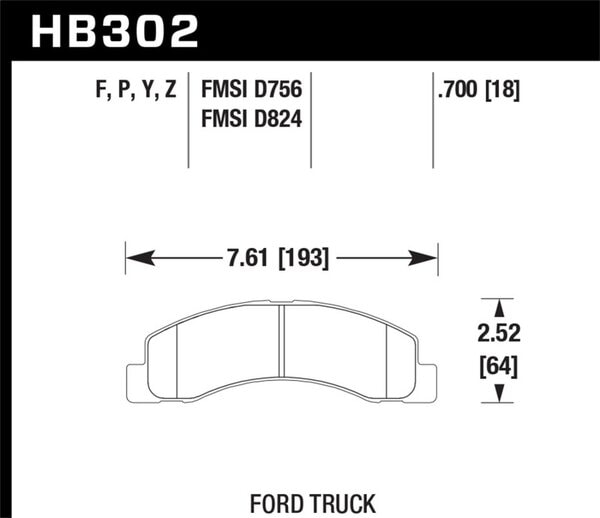 HB302P.700: HAWK Super Duty Brake Pad Sets
