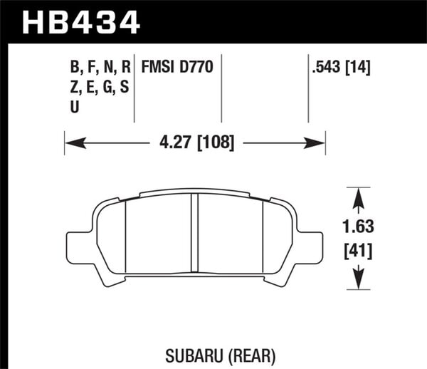 HB434Z.543: HAWK Ceramic Brake Pad Sets