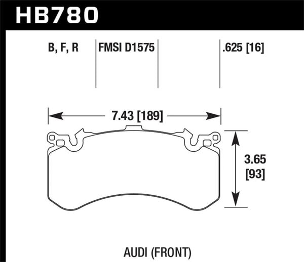 HB780B.625: HAWK HPS 5.0 Brake Pad Sets