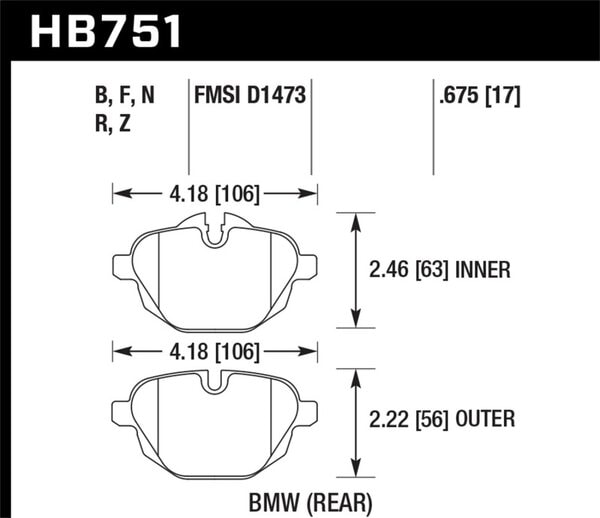 HB751B.675: HAWK HPS 5.0 Brake Pad Sets