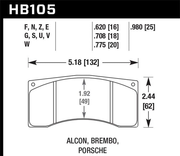 HB105G.775: HAWK DTC-60 Brake Pad Sets