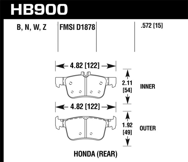 hawkHB900N.572: HAWK HP+ Brake Pad Sets