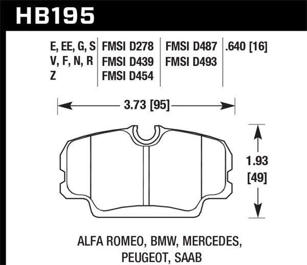 HB195U.640: HAWK DTC-70 Brake Pad Sets