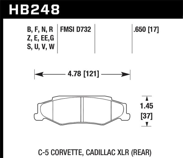 HB248D.650: HAWK ER-1 Brake Pad Sets