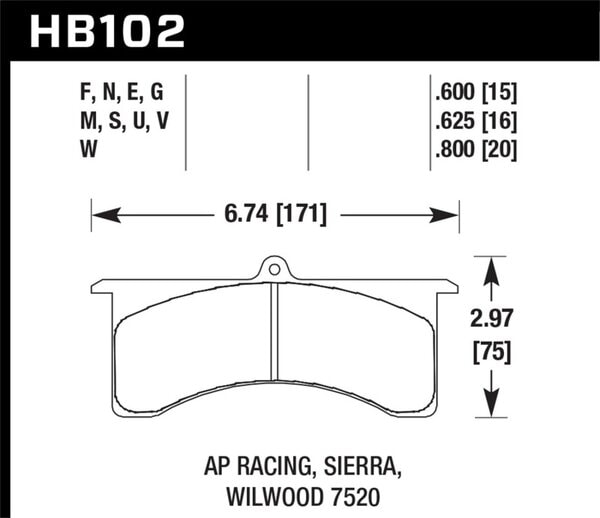HB102V.800: HAWK DTC-50 Brake Pad Sets