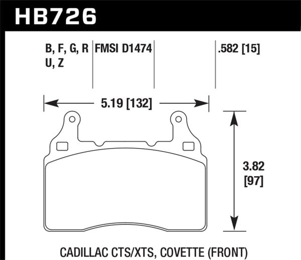 HB726Z.582: HAWK Ceramic Brake Pad Sets