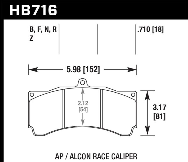 HB716F.710: HAWK HPS Brake Pad Sets