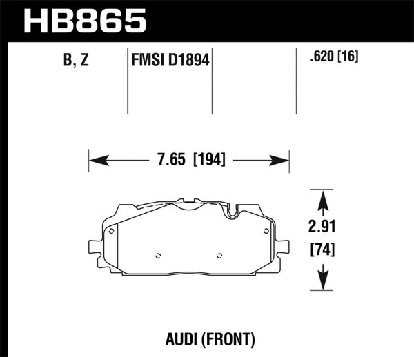 HB865Z.620: HAWK Ceramic Brake Pad Sets