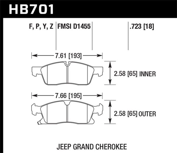 HB701Z.723: HAWK Ceramic Brake Pad Sets