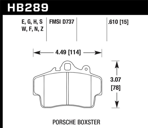 HB289G.610: HAWK DTC-60 Brake Pad Sets