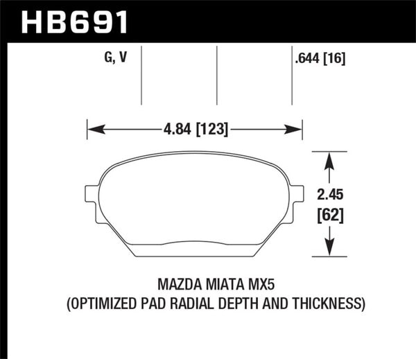 HB691G.644: HAWK DTC-60 Brake Pad Sets