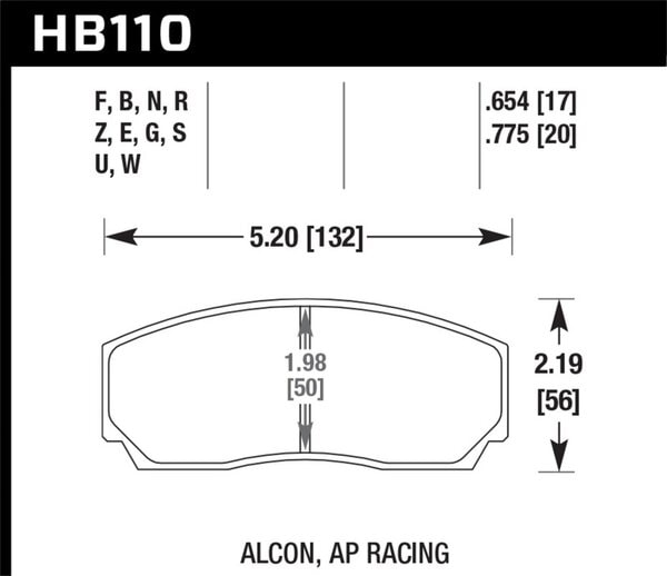 HB110Z.654: HAWK Ceramic Brake Pad Sets