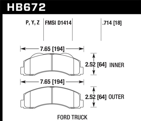 HB672P.714: HAWK Super Duty Brake Pad Sets