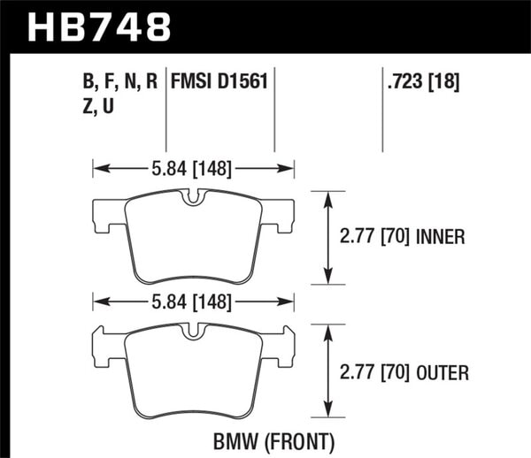 HB748Z.723: HAWK Ceramic Brake Pad Sets
