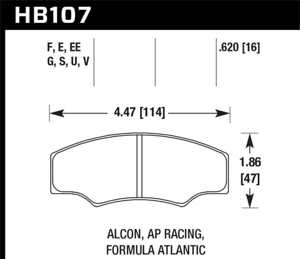 HB107U.620: HAWK DTC-70 Brake Pad Sets