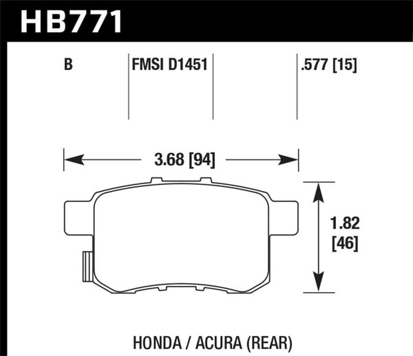 HB771B.597: HAWK HPS 5.0 Brake Pad Sets