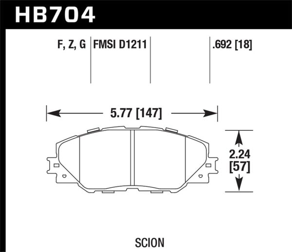 HB704B.692: HAWK HPS 5.0 Brake Pad Sets